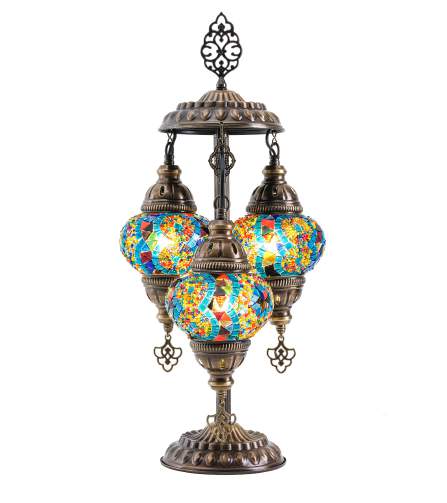 Mosaic 3-Globe Table Lamp — Multicolor