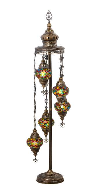 Mosaic 5-Globe Floor Lamp — Rainbow