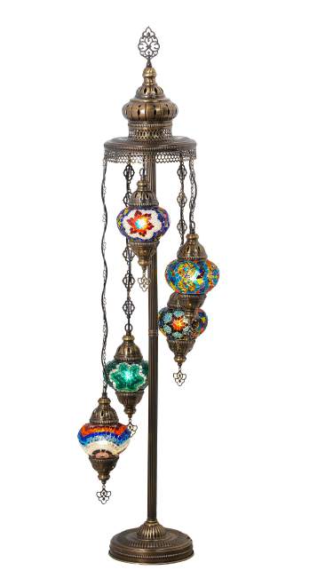Mosaic 5-Globe Floor Lamp — Multicolor