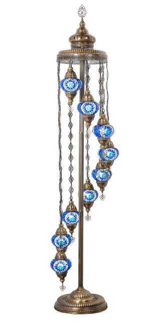 Mosaic 9-Globe Floor Lamp — Blue