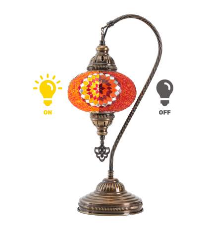 Mosaic Swan Lamp — Orange-Red