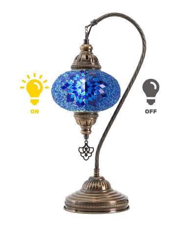 Mosaic Swan Lamp — Blue