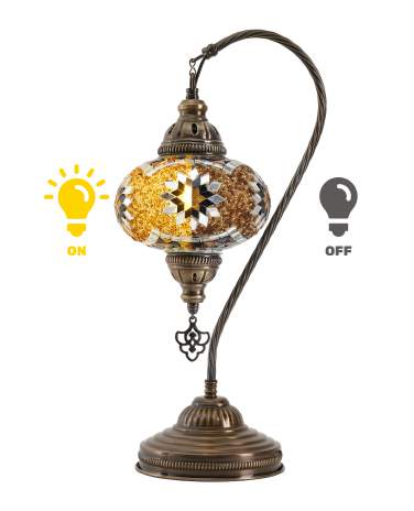Mosaic Swan Lamp — Brown