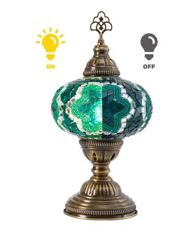 Mosaic Table Lamp — Emerald Green