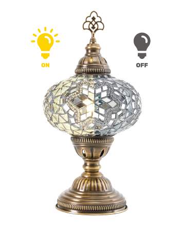 Mosaic Table Lamp — White & Black