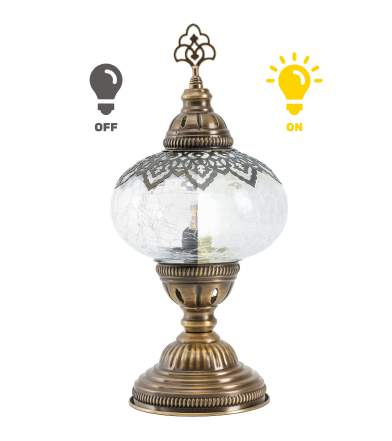 Mosaic Table Lamp — Clear Crackle Glass