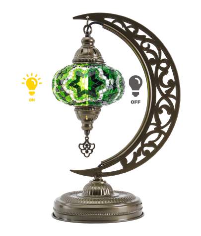 Mosaic Crescent Lamp — Green