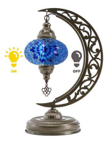 Mosaic Crescent Lamp — Blue