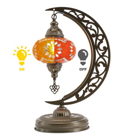Mosaic Crescent Lamp — Orange